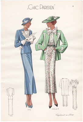 chic parisien fashion illustration 1934